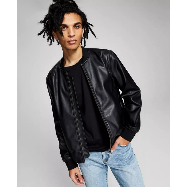 Faux Leather Bomber Jacket – Host Healthcare Swag Store