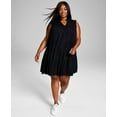 thumbnail image 1 of And Now This BLACK Women's Trendy Plus Size Tiered Swing Dress, 3X, 1 of 2