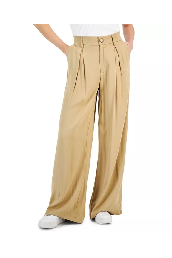 Women's Pleat-Front Wide-Leg Soft Pants Color: Hammock Size: XL
