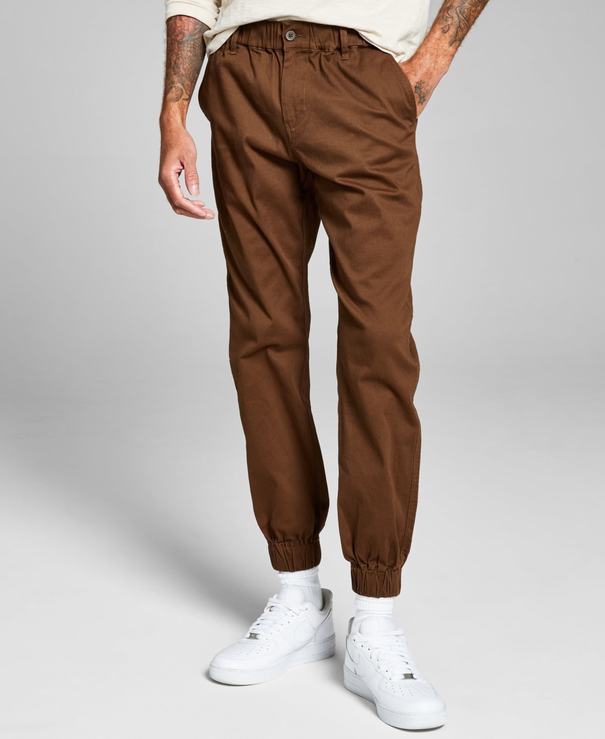 And Now This Men's Button front Jogger Pants Brown 2XL 