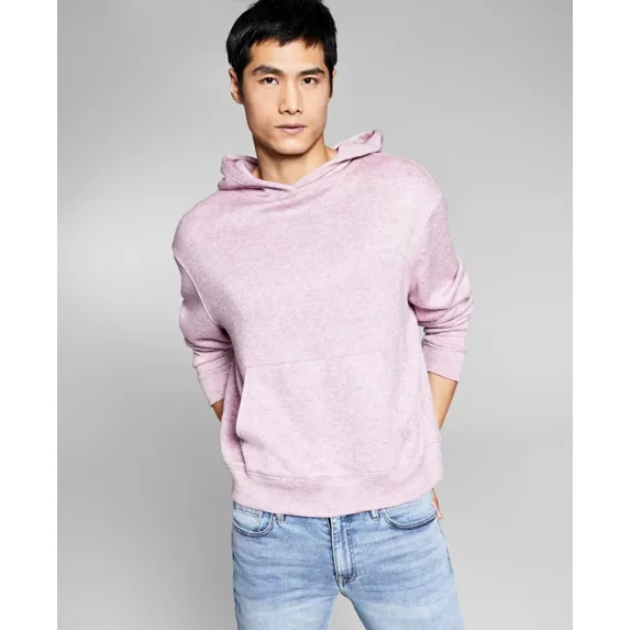 And Now This Men's Cozy Fleece Hoodie, Pink, Medium