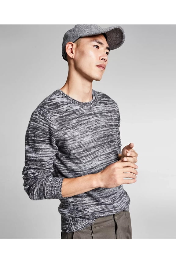 Men's Regular-Fit Marled Brushed Sweater Grey Heather-2XL