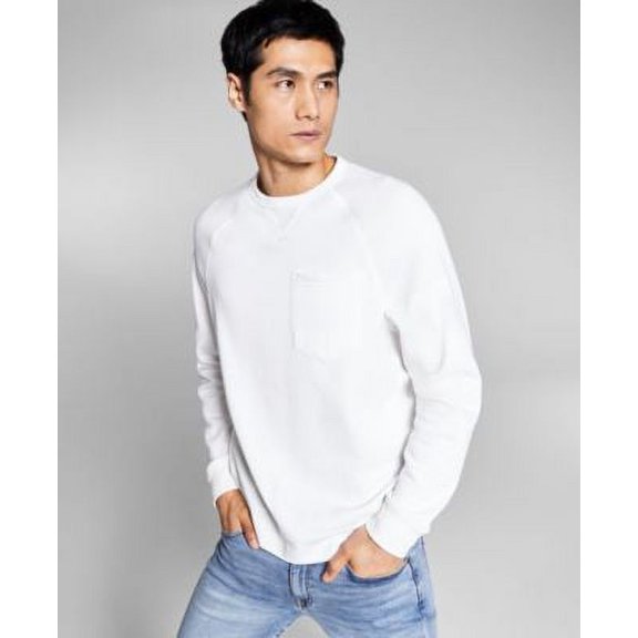 And Now This Men’s Solid Fleece Sweatshirt, Off White, Large
