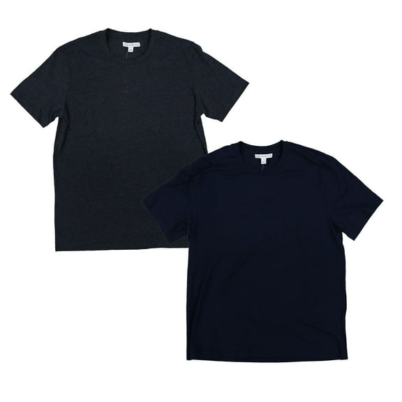 And Now This Men's Solid T-Shirt Short Sleeve Tee Crew Neck Top Navy Black L New