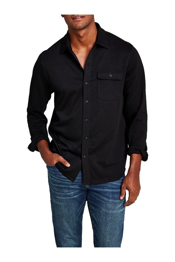 Mens Classic Fit Collared Button-Down Shirt
