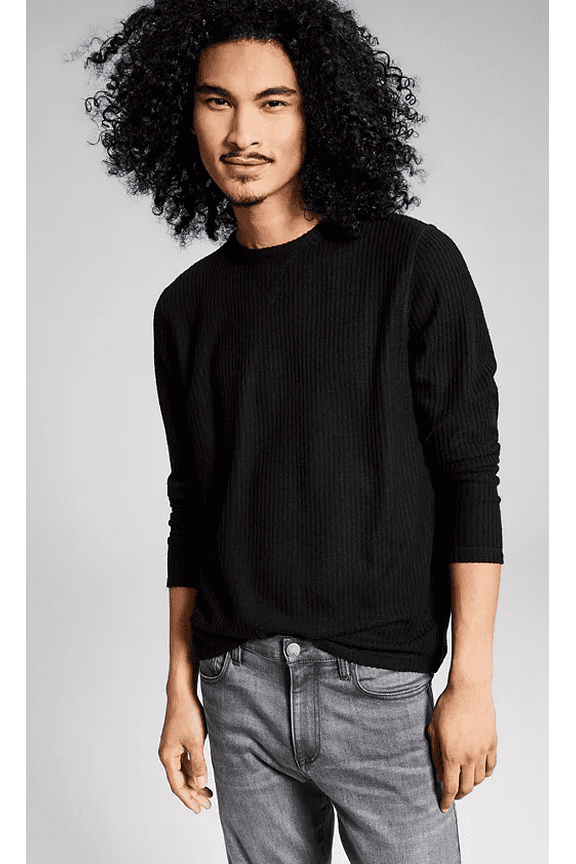 Mens Crewneck Knit Thermal Shirt