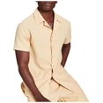 thumbnail image 1 of Men's Classic-Fit Button-Down Camp Shirt Sand L, 1 of 1