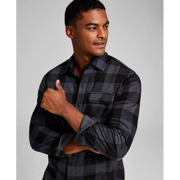 And Now This Mens Plaid Long Sleeves Button-Down Shirt