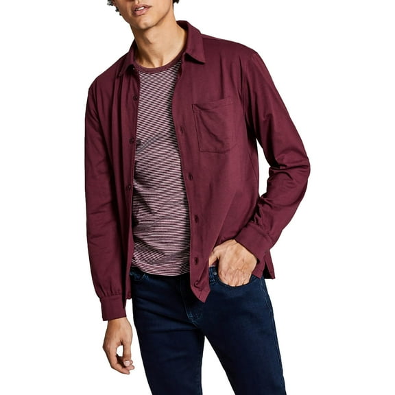 And Now This Mens Regular Fit Knit Button-Down Shirt
