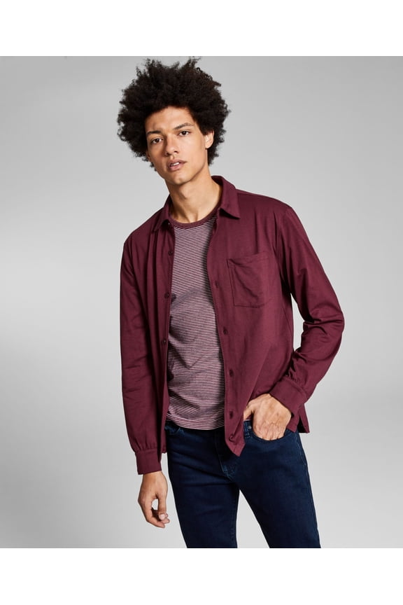 Mens Regular-Fit Solid Knit Shirt