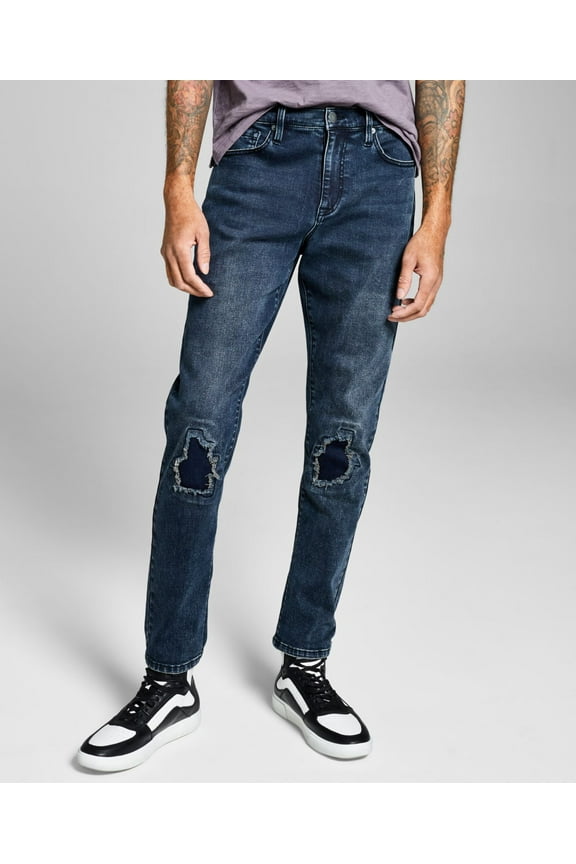 Mens Slim-Fit Maximum Stretch Destroyed Jeans