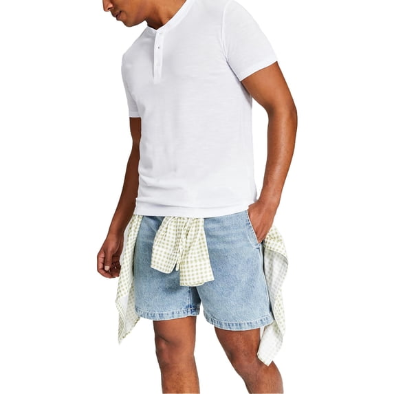 And Now This Mens Textured Short Sleeve Henley T Shirt White Size XXL NWT