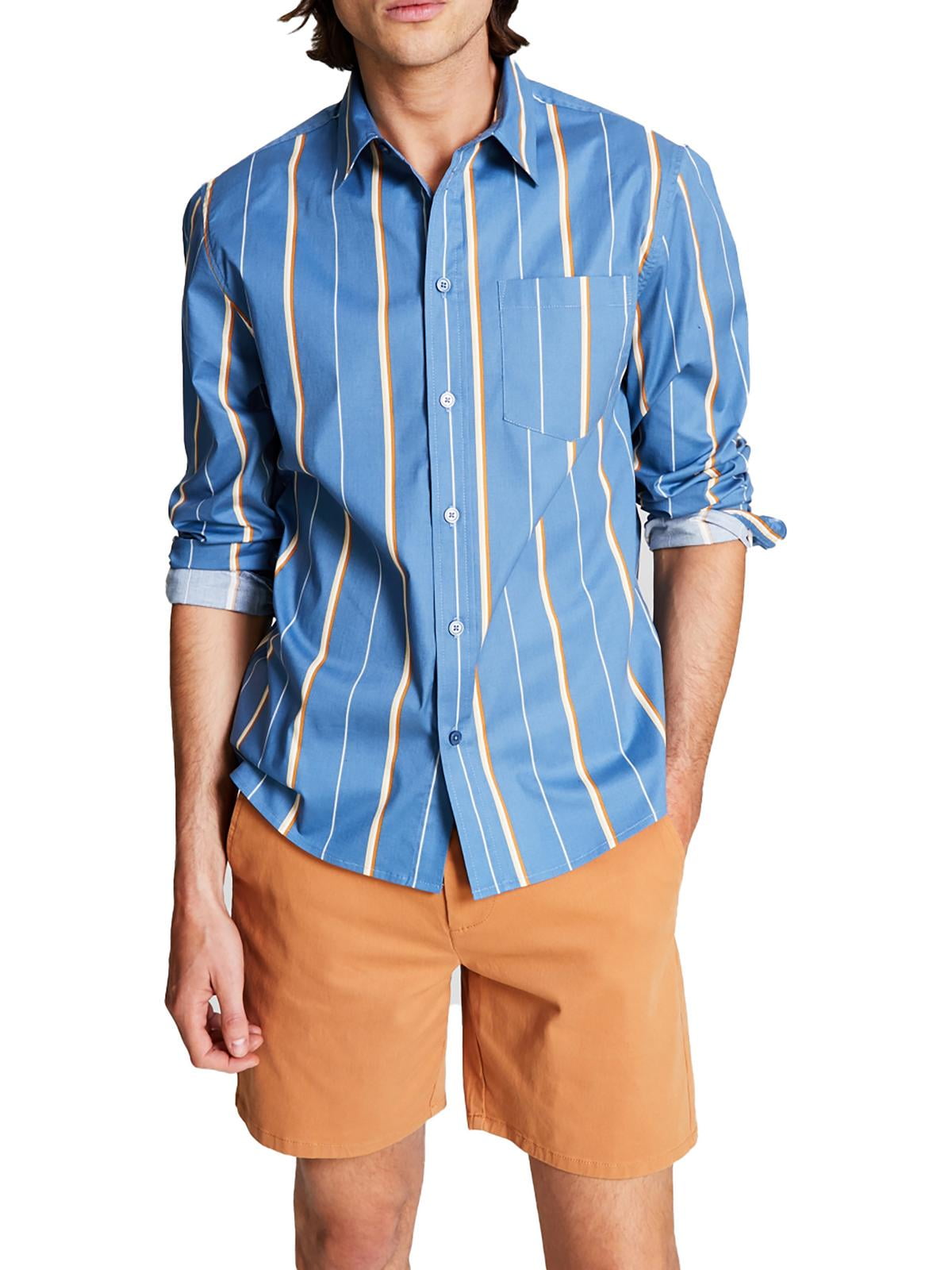 And Now This Mens Striped Regular Fit Button-Down Shirt - Walmart.com