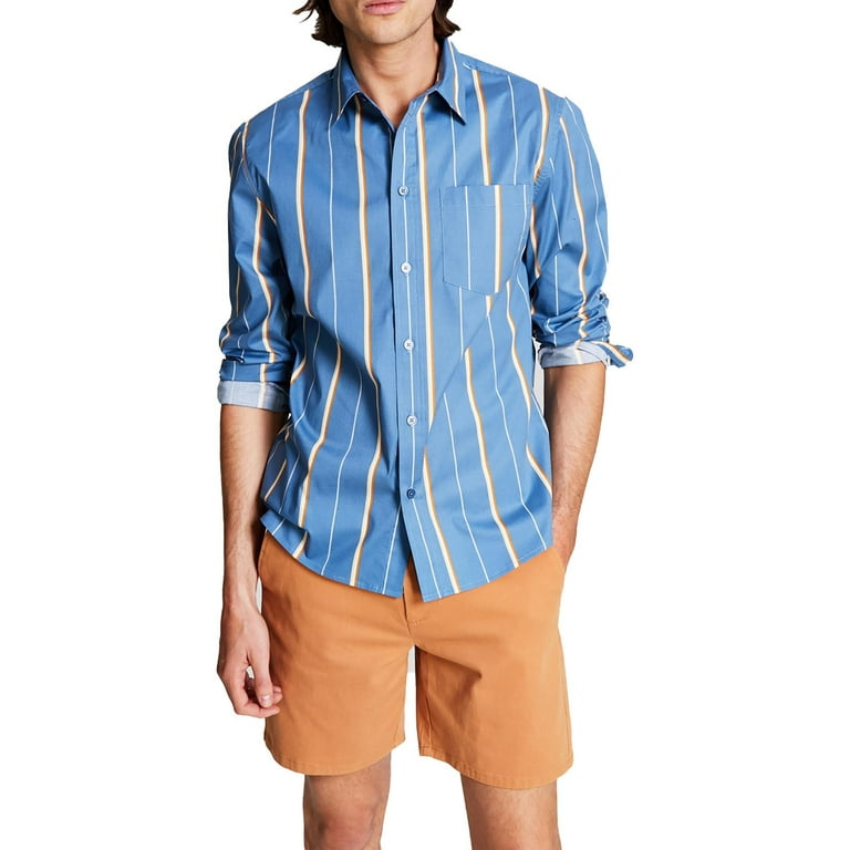 And Now This Mens Striped Regular Fit Button-Down Shirt - Walmart.com