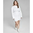 thumbnail image 1 of And Now This WHITE Women's Plus Size Ruched Poplin Shirtdress, US 1X, 1 of 4
