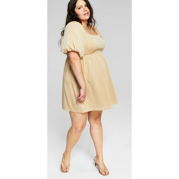 And Now This Women's Babydoll Dress Brown Size 0X