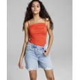 thumbnail image 1 of Now This Womens Cotton Asymmetrical Button Denim Shorts Anson 24, 1 of 3