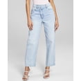thumbnail image 1 of Now This Womens Cotton Crisscross Cropped Jeans Hanzo Light Wash 27, 1 of 6