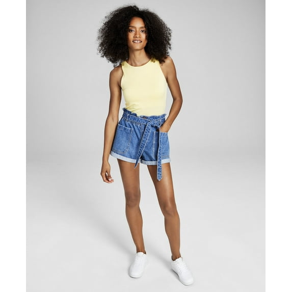 Now This Womens Paperbag Waist Denim Shorts Zeke 29