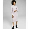 thumbnail image 1 of And Now This Women's Mock Neck Bodycon Silhouette Ribbed Exposed-Seam Dress, 1 of 4