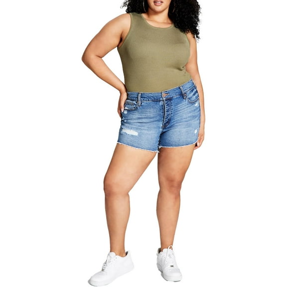 And Now This Womens Destroyed Short Denim Shorts