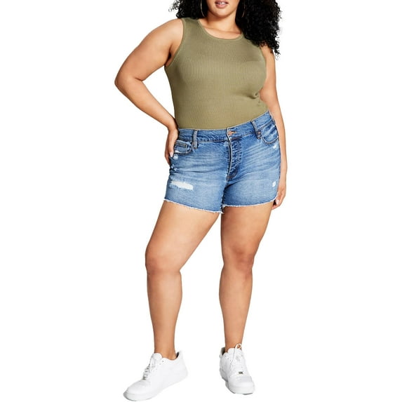 And Now This Womens Destroyed Short Denim Shorts