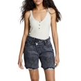 thumbnail image 1 of Now This Womens Cotton Asymmetrical Button Denim Shorts Tekin 28, 1 of 2
