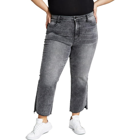 And Now This Womens Plus Denim High Rise Cropped Jeans