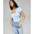 thumbnail image 1 of And Now This Womens Square-Neck Bodysuit Chambray L, 1 of 2