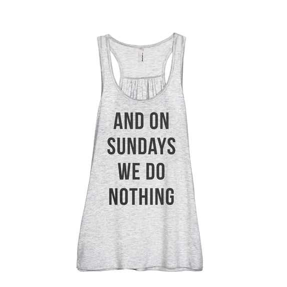 And On Sundays We Do Nothing Women's Fashion Sleeveless Flowy Racerback Workout Yoga Tank Top Sport Grey 2X-Large