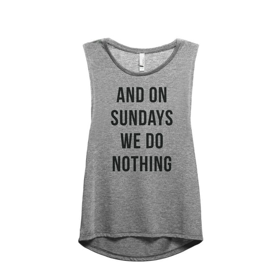 And On Sundays We Do Nothing Women's Fashion Sleeveless Muscle Workout Yoga Tank Top Heather Grey Grey X-Large