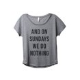 thumbnail image 1 of And On Sundays We Do Nothing Women's Fashion Slouchy Dolman T-Shirt Tee Heather Grey Large, 1 of 3