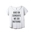thumbnail image 1 of And On Sundays We Do Nothing Women's Fashion Slouchy Dolman T-Shirt Tee Heather White 2X-Large, 1 of 3