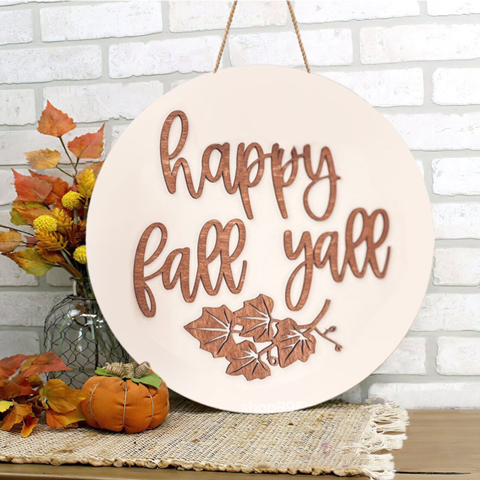 And Ornament Wooden Door New Wall Decoration Maple Leaf Circular Living