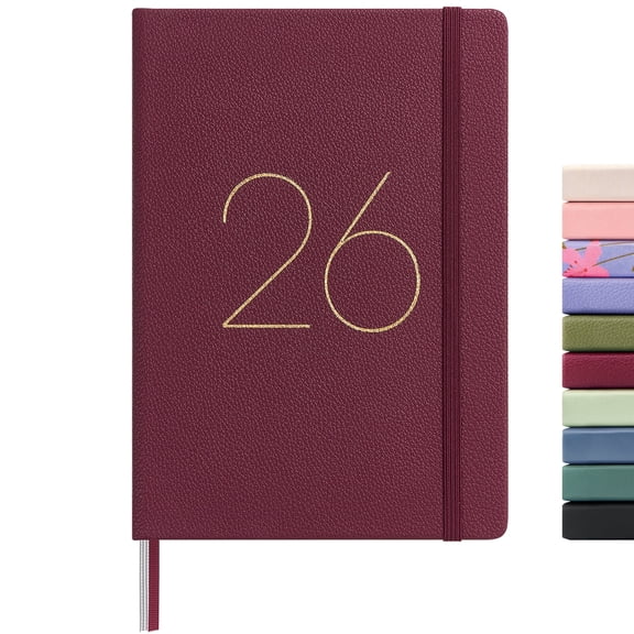 &And Per Se 2026 Academic Planner Weekly & Monthly, 15 Month Planner July 2026 – June 2027, A5 Hardcover Planner with Tabs, 100 GSM Thick Paper, Student Planner for School Work(Dark Red)
