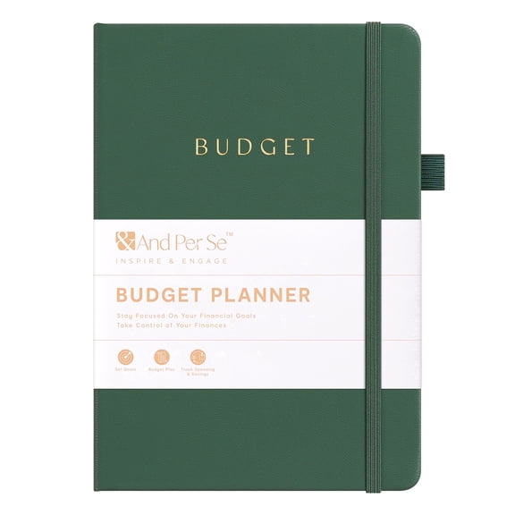 &And Per Se Budget Planner, Monthly Budget Notebook with Expense Tracker, Undated Financial Planner & Bill Organizer - A5 Size, Hardcover (Forest Green)