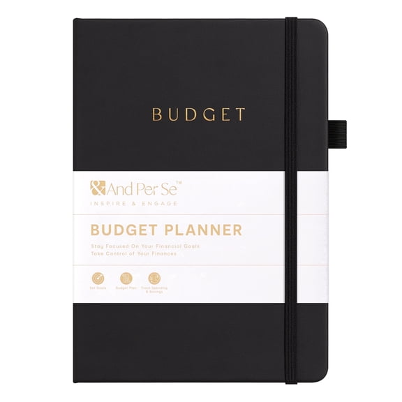 &And Per Se Budget Planner, Monthly Budget Notebook with Expense Tracker, Undated Financial Planner & Bill Organizer - A5 Size, Hardcover (Black)