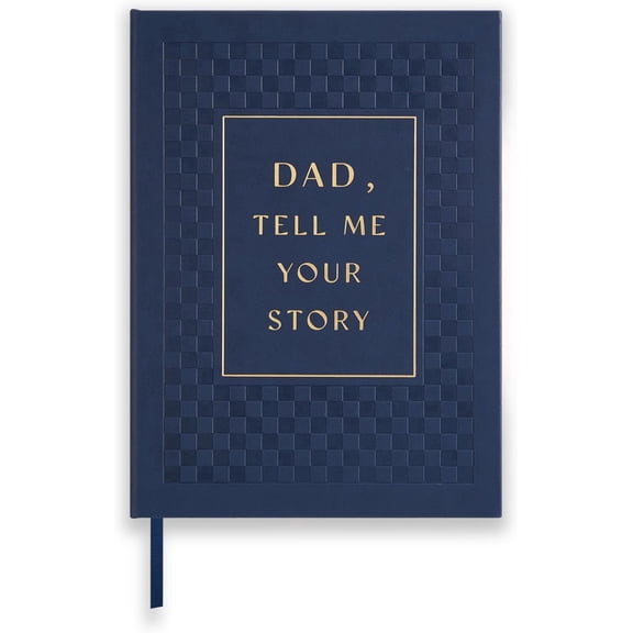 &And Per Se Dad Life Story Journal, Dad's Story Guided Journal with 200+ Questions, Father's Day Birthday Gifts for Him, Leather Hardcover-7.5'' x 10'' (Dark Blue)