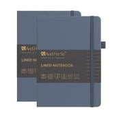 &And Per Se Lined Journal Notebook (2 Packs), 320 Pages, A5-5.7''x8'', Hardcover Notebooks for Work School Women Men (Dark Blue)
