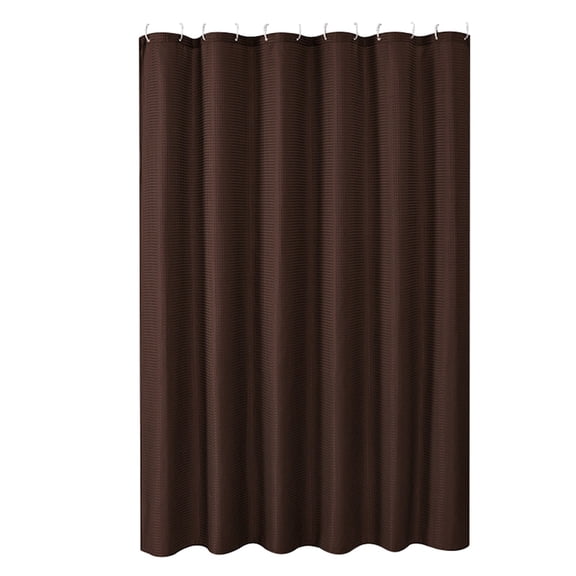 And Proof Polyester Shower Curtain for Bathroom - Water- Bath Curtain with Built-In Liner and Easy Installation, 180x90cm, Brown