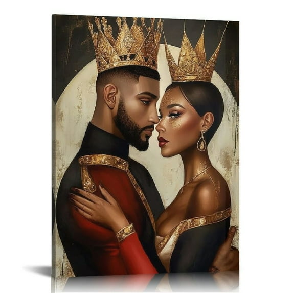 And Queen Wall Art Wall Decor African American Couple Wall Art Black Couple Wall Art Decorative Black Woman Wall Art Wall Decor For Bedroom Black