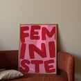 And Red Feminist Wall Art Print, Girl Boss Retro, Living Room And ...