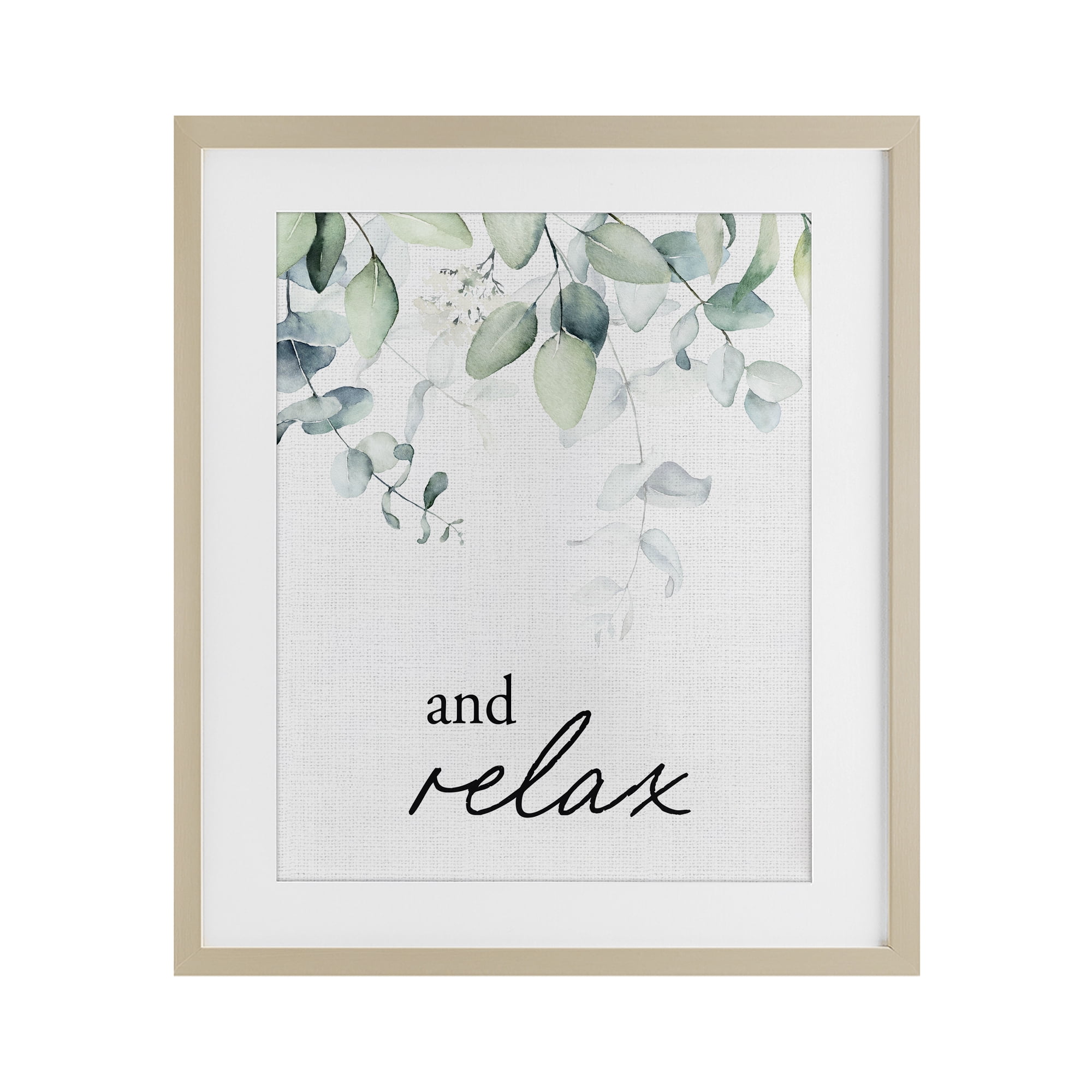 And Relax Minimal Herbs Birch Framed Print Under Glass, design by Lettered and Lined