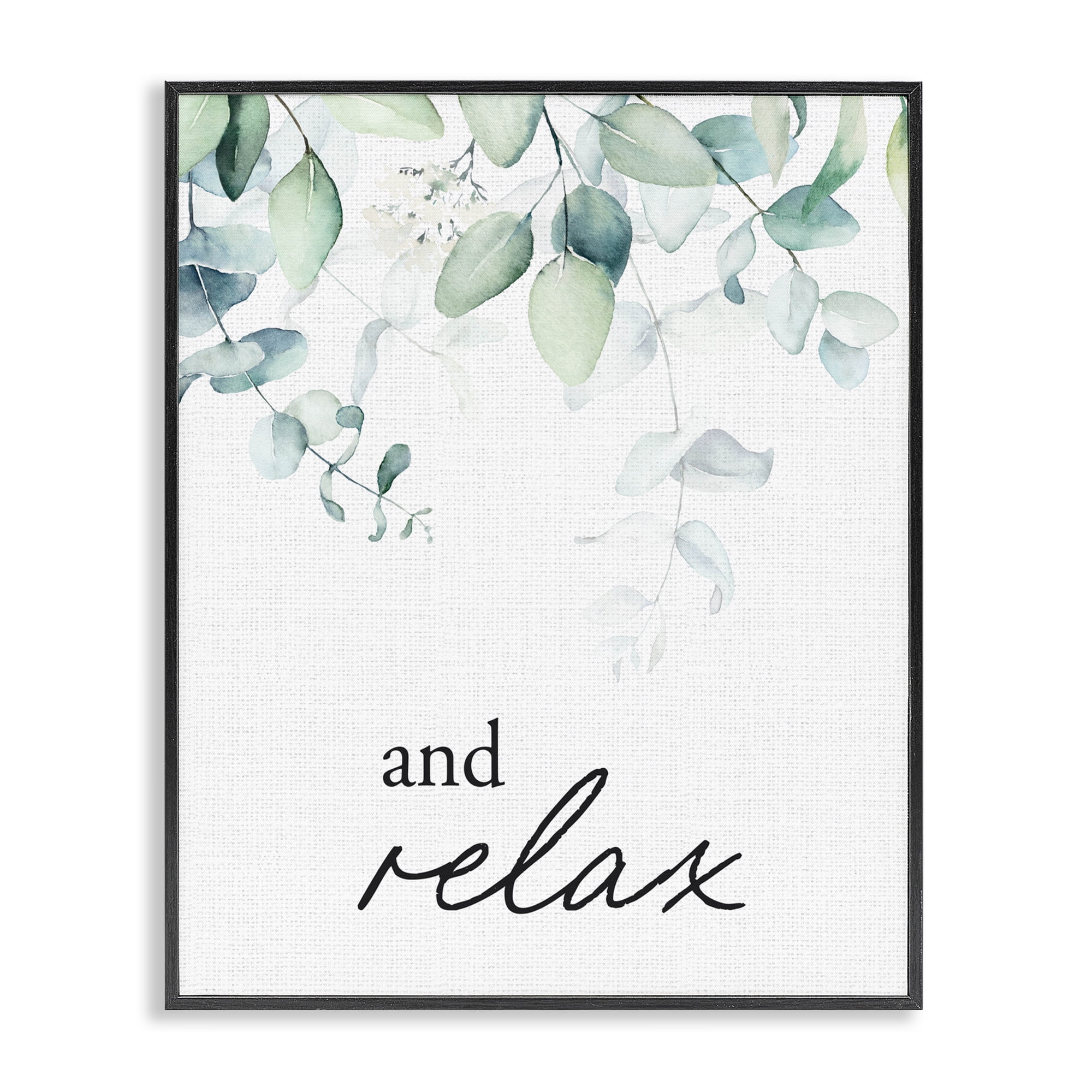 And Relax Minimal Herbs Black Framed Giclee Art, design by Lettered and Lined