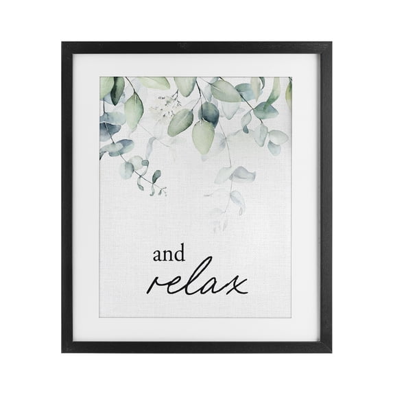 Stupell Industries Contemporary And Relax Minimal Herbs Black Framed Print Under Glass, 17 x 21, by Lettered and Lined
