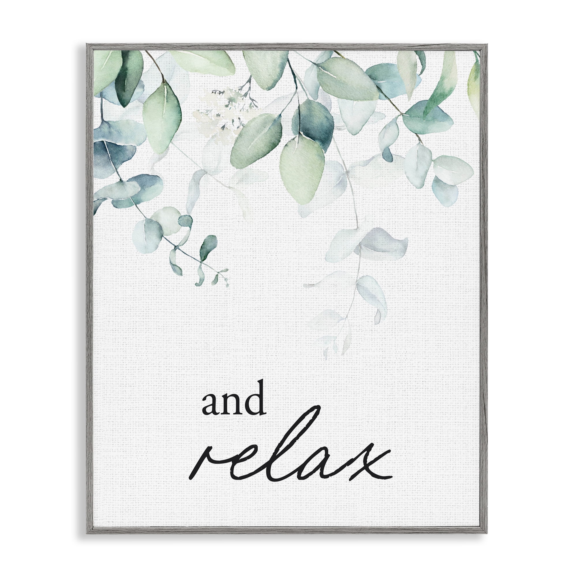 And Relax Minimal Herbs Gray Framed Giclee Art, design by Lettered and Lined
