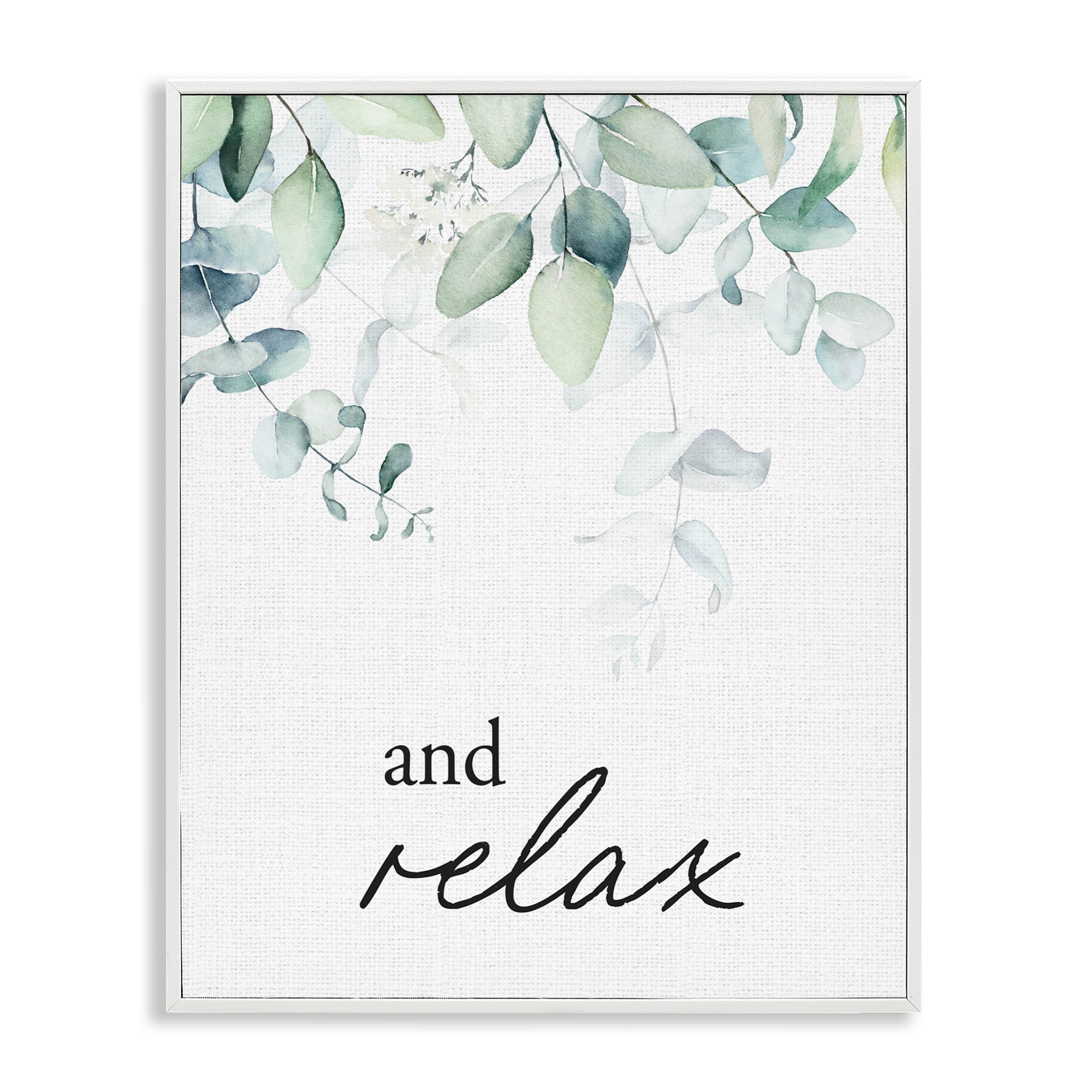 And Relax Minimal Herbs White Framed Giclee Art, design by Lettered and Lined