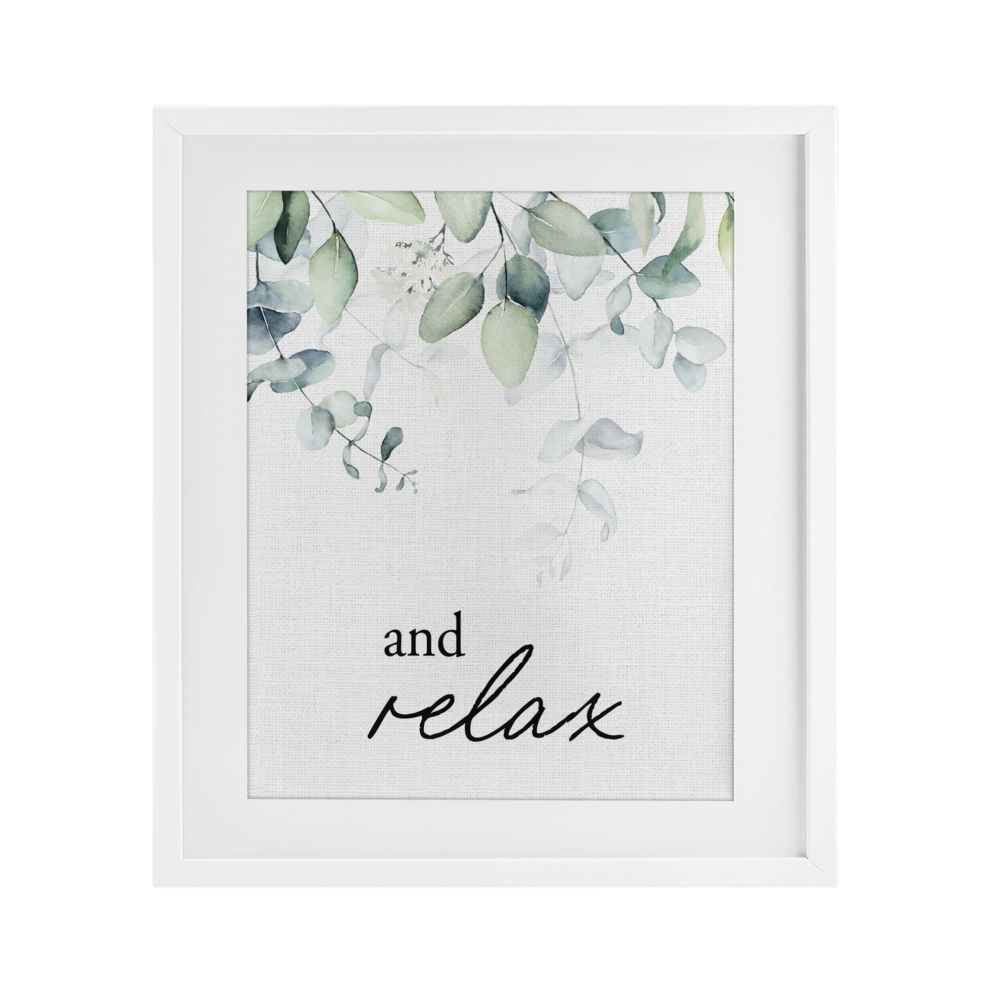 And Relax Minimal Herbs White Framed Print Under Glass, design by Lettered and Lined