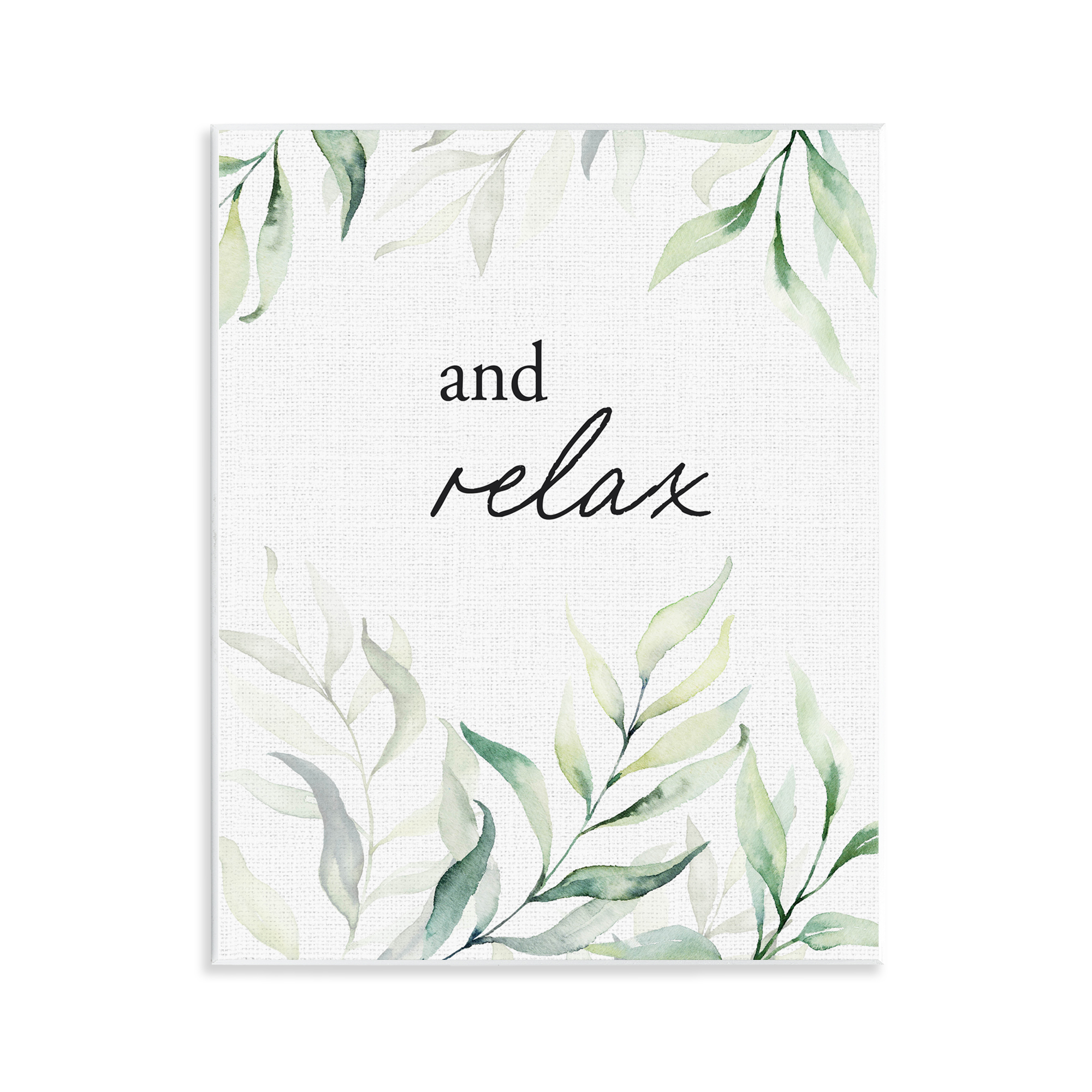 And Relax Soothing Greenery Wall Plaque Art, design by Lettered and Lined