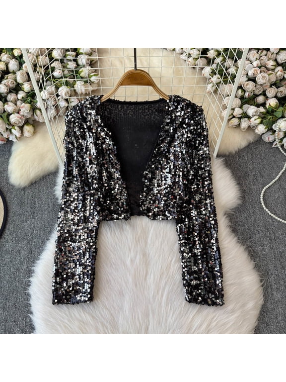 And Shine Girls Autumn Jacket Glitter Sequin Outerwear For Toddler And Kids Fashion